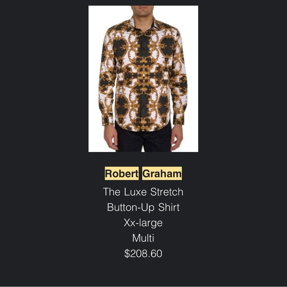 Robert Graham designer button down shirt. Beautiful stitching and embellishments